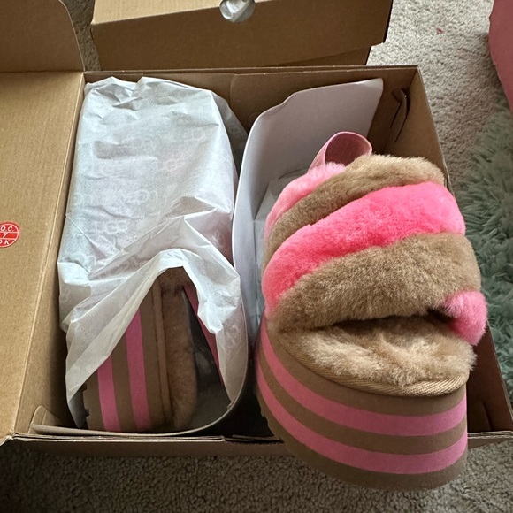 UGG disco slides platform pink and caramel - Picture 4 of 5